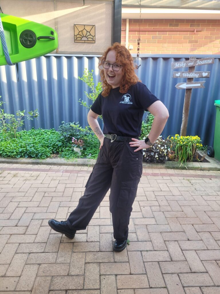 First Volunteering at K9: My excitement and happiness captured in a photo.