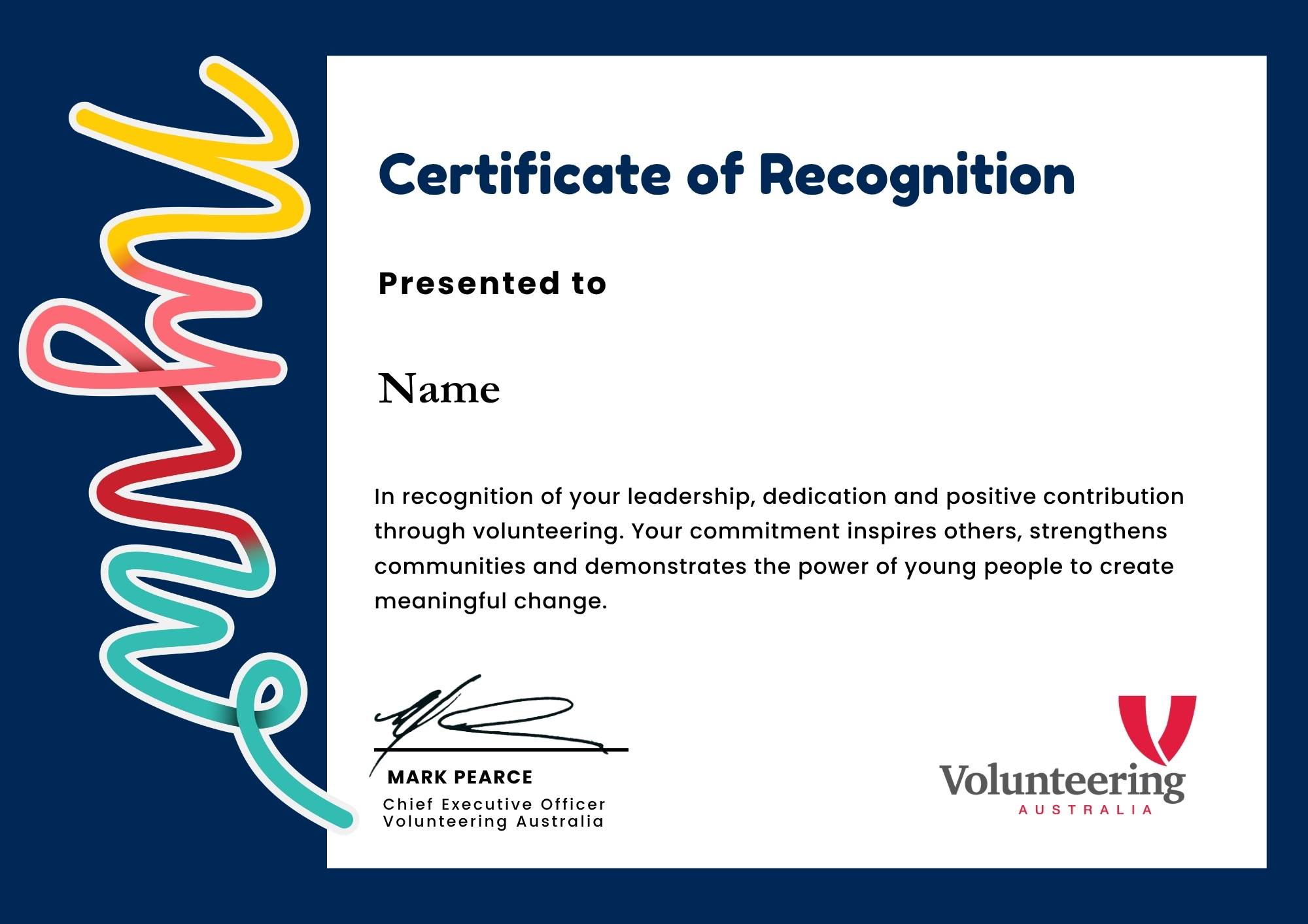 Certificate of Recognition -canva edit